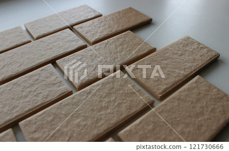 Tiles For Wall Covering In Shape Of Brickwork Isolated On White 121730666