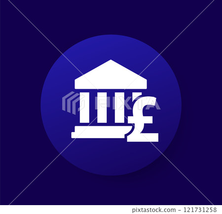Bank and pound vector icon Bank and pound vector icon 121731258