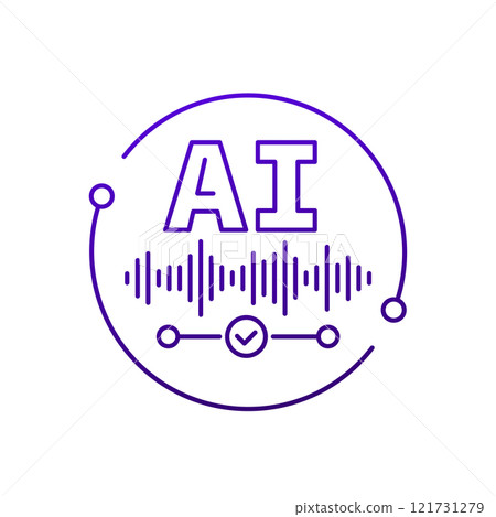 AI voice generator icon, line vector 121731279