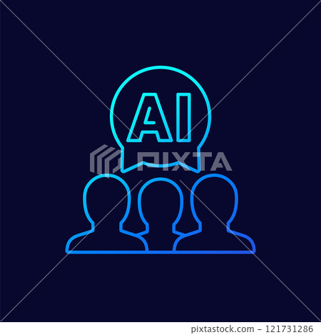 Human-AI interaction icon, Artificial intelligence 121731286