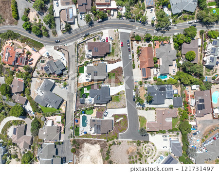 Aerial view of houses in Oceanside town in San Diego, California. USA 121731497
