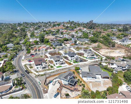 Aerial view of houses in Oceanside town in San Diego, California. USA 121731498