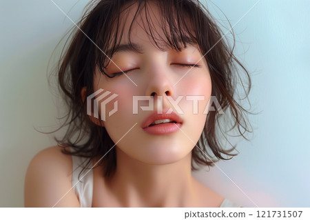 A woman who is exhausted A woman who is exhausted 121731507