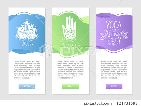 Yoga Studio Meditation, Ayurvedic Business Cards Set with Ethnic Symbols and Place for Text Vector Illustration Yoga Studio Meditation, Ayurvedic Business Cards Set with Ethnic Symbols and Place for Text Vector Illustration 121731595