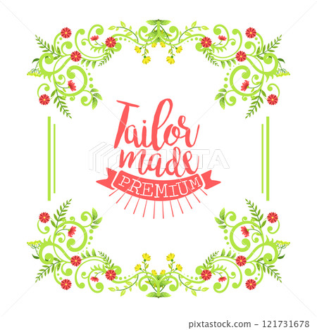 Tailor Shop Banner Template, Sewing Studio Premium Retro Badge Decorated with Leaves and Flowers Vector Illustration Tailor Shop Banner Template, Sewing Studio Premium Retro Badge Decorated with Leaves and Flowers Vector Illustration 121731678