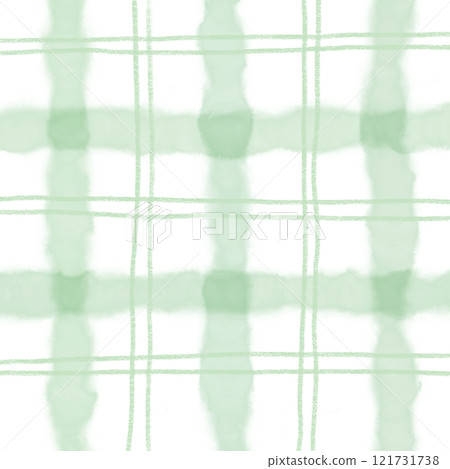 Green Plaid Gingham Hand Drawn Background Pattern 121731738