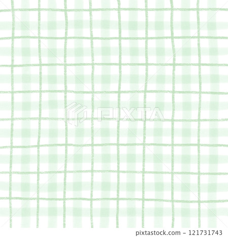 Green Plaid Gingham Hand Drawn Background Pattern 121731743