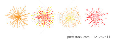 Colorful Fireworks Explode and Salute Vector Set Colorful Fireworks Explode and Salute Vector Set 121732411