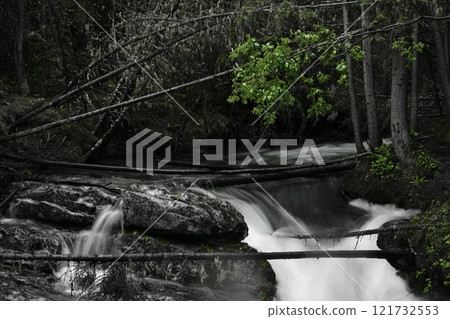 Small waterfall in the forest Small waterfall in the forest 121732553