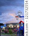 Colorful basketball goals, slides and houses 121732554