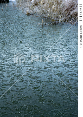 frozen water surface frozen water surface 121732611