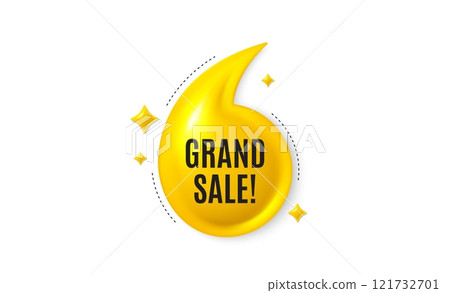 Offer 3d quotation banner. Grand sale tag. Special offer price sign. Advertising discounts symbol. Grand sale quote message. Yellow quotation comma banner. Vector Offer 3d quotation banner. Grand sale tag. Special offer price sign. Advertising discounts symbol. Grand sale quote message. Yellow quotation comma banner. Vector 121732701
