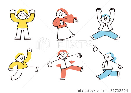Illustration set of happy children 121732804