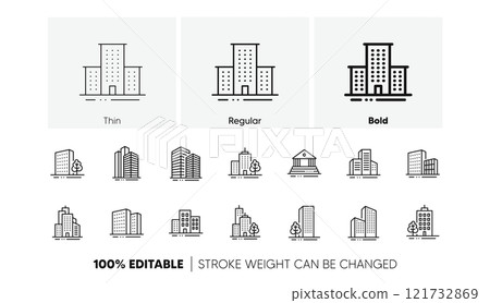 Bank, Hotel, Courthouse. Buildings line icons. City, Real estate, Architecture buildings icons. Hospital, town house, museum. Urban architecture, city skyscraper. Linear set. Line icons set. Vector Bank, Hotel, Courthouse. Buildings line icons. City, Real estate, Architecture buildings icons. Hospital, town house, museum. Urban architecture, city skyscraper. Linear set. Line icons set. Vector 121732869