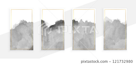 gray watercolor banners set of four 121732980