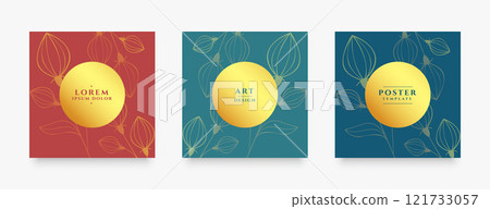 premium leaves label or social media stories banner 121733057