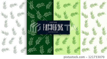 nature leaves pattern background set of four nature leaves pattern background set of four 121733070