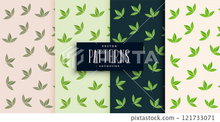 small green leaves pattern set of four 121733071