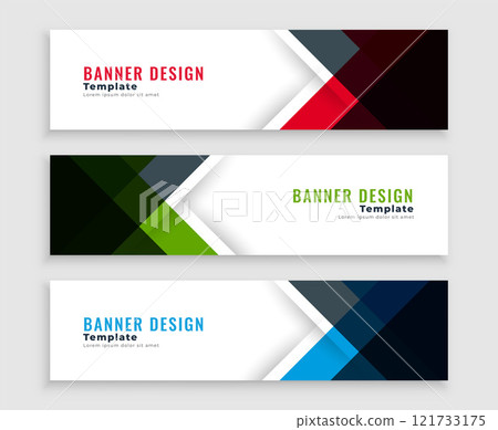 geometric web business banners template design 121733175