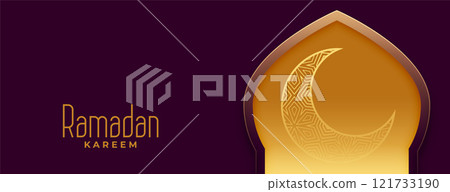 elegant ramadan kareem banner with crescent moon 121733190