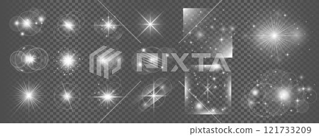 white glowing transparent light effect lens flare big set design 121733209