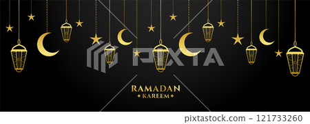 ramadan kareem golden and black decorative banner design ramadan kareem golden and black decorative banner design 121733260