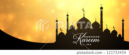 ramadan kareem banner with mosque design ramadan kareem banner with mosque design 121733459