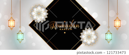 ramadan kareem or eid mubarak festival decorative banner design 121733473