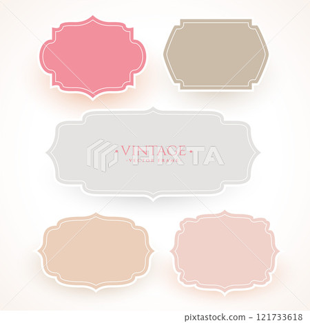 set of vintage frame label in soft colors 121733618