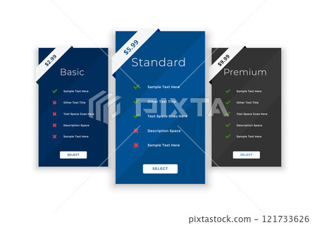 pricing purchase comparison table template pricing purchase comparison table template 121733626