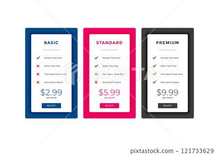 web plans and pricing comparison boxes template web plans and pricing comparison boxes template 121733629