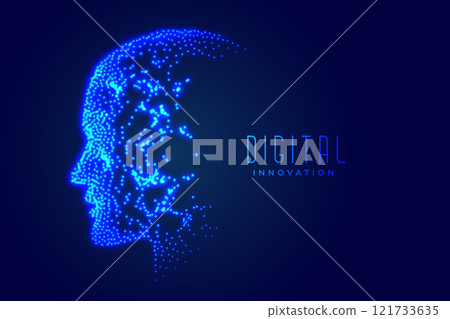 technology digital face artificial intelligence concept technology digital face artificial intelligence concept 121733635