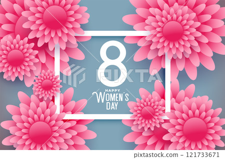 nice womens day flower greeting wishes card design 121733671
