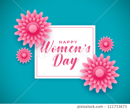 happy international women's day flower greeting design 121733673