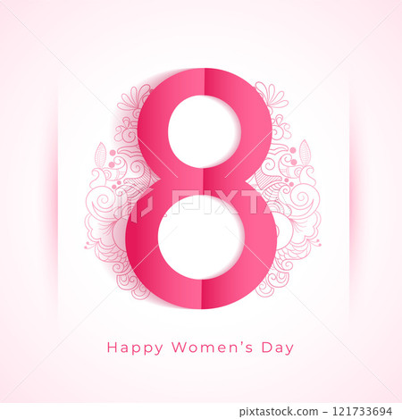 happy womens day decorative greeting wishes background 121733694