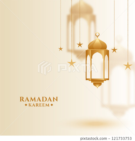 ramadan kareem islamic greeting with hanging lantern 121733753