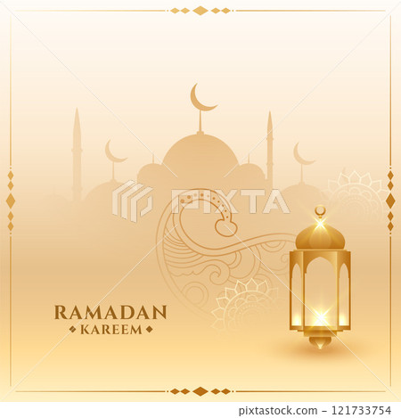 ramadan kareem traditional islamic card with lantern 121733754