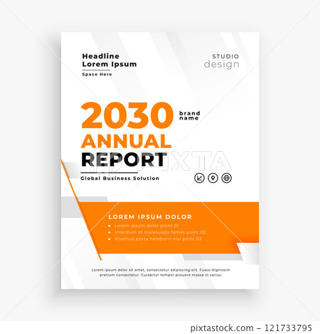 business annual report template in orange color 121733795