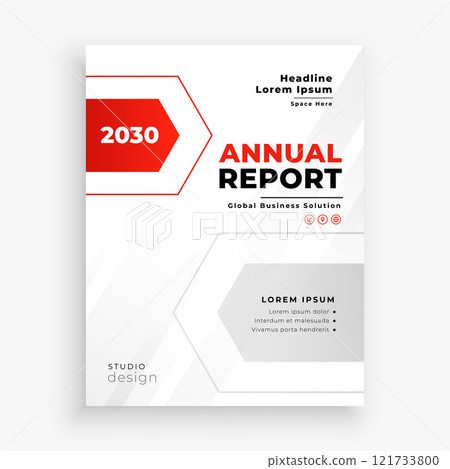 stylish red and whte business annual report template 121733800