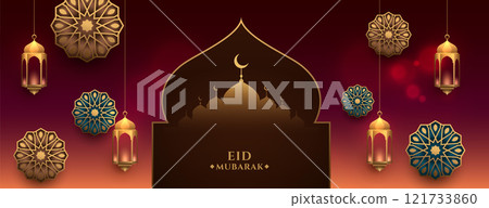 traditional ed festival banner with islamic decoration 121733860