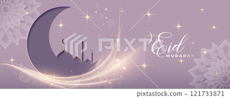 lovely eid festival banner with light effect lovely eid festival banner with light effect 121733871