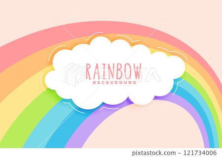 cute rainbow and cloud in pastel colors background 121734006