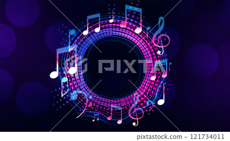 musical notes frame with text space 121734011