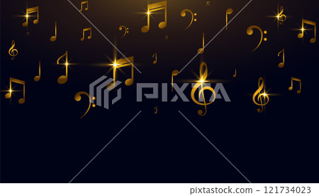 beautiful music sound golden notes background beautiful music sound golden notes background 121734023