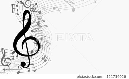 musical notes with sound wave background musical notes with sound wave background 121734026