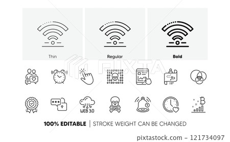 Internet report, Journey path and Reminder line icons. Pack of Web3, Alarm clock, Cursor icon. Dating chat, Lock, Binary code pictogram. Chemical hazard, Insurance medal, Euler diagram. Vector Internet report, Journey path and Reminder line icons. Pack of Web3, Alarm clock, Cursor icon. Dating chat, Lock, Binary code pictogram. Chemical hazard, Insurance medal, Euler diagram. Vector 121734097