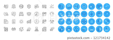 New message, Clean skin and Open box line icons pack. Star, Targeting, Bitcoin project web icon. Phosphorus mineral, Web settings, Replacement pictogram. T-shirt, Teamwork, Like. Vector 121734142