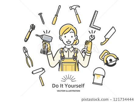 A woman enjoying DIY 121734444