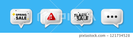 Offer speech bubble 3d icons. Spring Sale tag. Special offer price sign. Advertising Discounts symbol. Spring sale chat offer. Flash sale, danger alert. Text box balloon. Vector Offer speech bubble 3d icons. Spring Sale tag. Special offer price sign. Advertising Discounts symbol. Spring sale chat offer. Flash sale, danger alert. Text box balloon. Vector 121734528