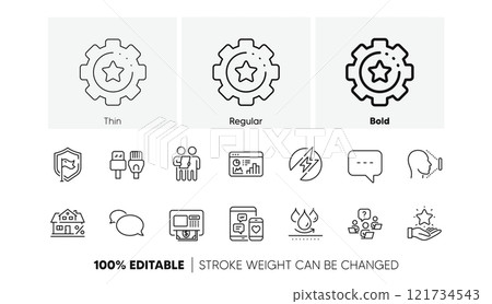 Loyalty program, Seo statistics and Electric energy line icons. Pack of Waterproof, Shield, Atm icon. Blog, Mortgage, Social media pictogram. Settings gear, Face id, Messenger. Survey. Vector Loyalty program, Seo statistics and Electric energy line icons. Pack of Waterproof, Shield, Atm icon. Blog, Mortgage, Social media pictogram. Settings gear, Face id, Messenger. Survey. Vector 121734543
